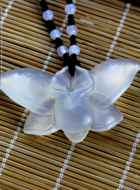 冰种玛瑙女士挂牌民族风吊坠项链