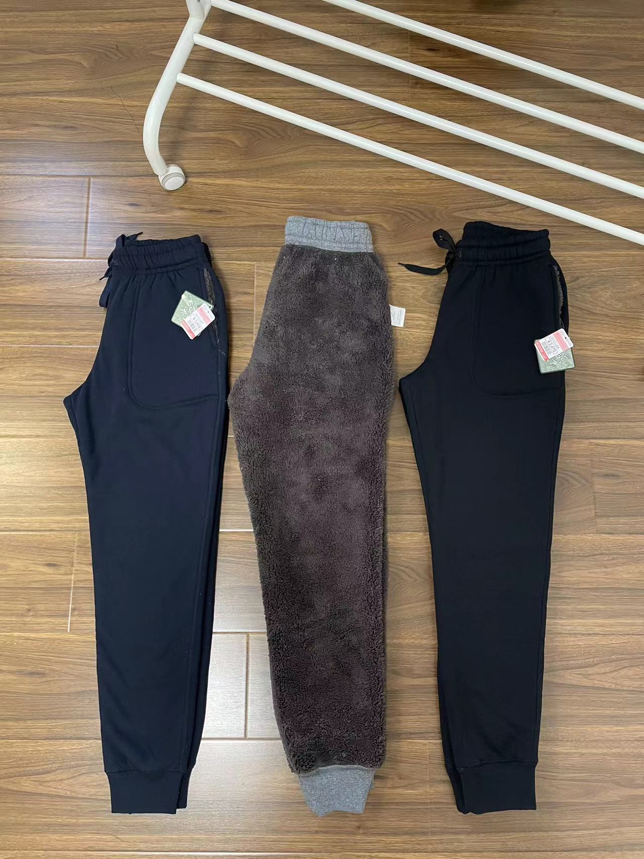 外贸日单加绒裤加绒加厚保暖卫裤