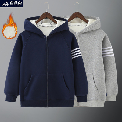 胖男童加绒外套2023新款秋冬装