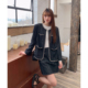 套装 晶咕白标DADATATA暗纹牛仔外套半裙女秋季 大码