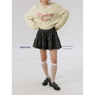 晶咕白标DADATATA微胖mm2025春夏新款 高腰半身裙 豹纹百褶短裙大码