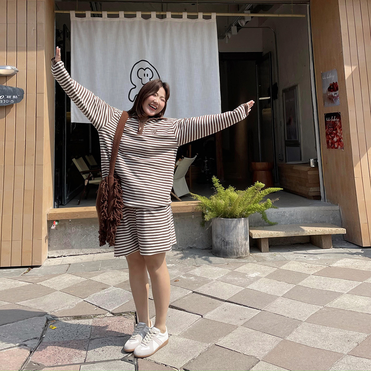 晶咕白标DADATATA条纹卫衣休闲短裤女秋季大码套装,女装/女士精品,时尚套装,淘宝优惠券,粉丝福利购,淘宝优惠卷