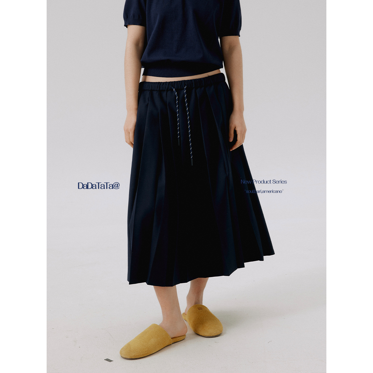 晶咕白标DADATATA大码微胖mm显瘦遮肚百褶a字半身裙2025春装新款