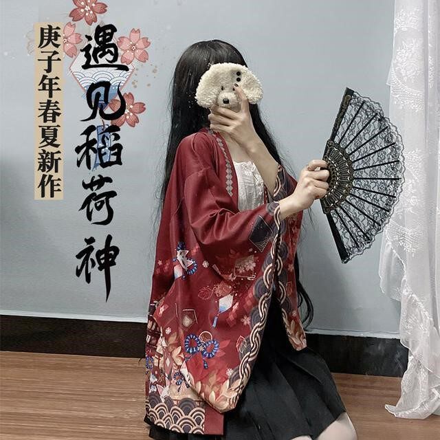 遇见稻荷神防晒和风羽织中国风外套宽松男女开衫唐服上衣