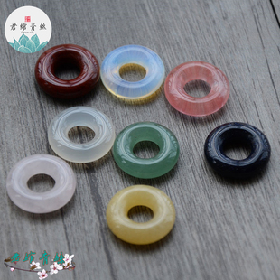 君绾青丝天然东陵玉玉髓黄玉平安扣15/20MM圆环手工发簪饰品diy