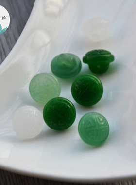 纯天然无优化天然石纽扣扣子吊坠