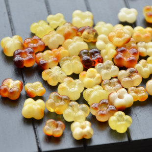 天然无优化蜜蜡原矿雕刻焦糖桂花7 12MM吊坠串珠手工饰品配件DIY