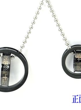 钛钢黑色情侣项链