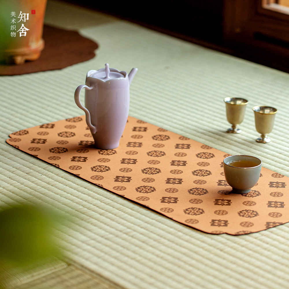 四瓣花菱纹织锦茶席高端中式复古双面干泡席喝茶茶垫布垫茶道配件,居家布艺,茶席,淘宝优惠券,粉丝福利购,淘宝优惠卷