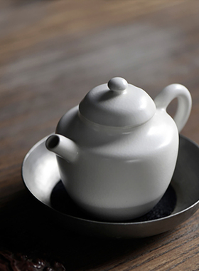 景德镇FST苏打釉泡茶壶陶壶茶具白色小壶可养开片陶壶复古手工