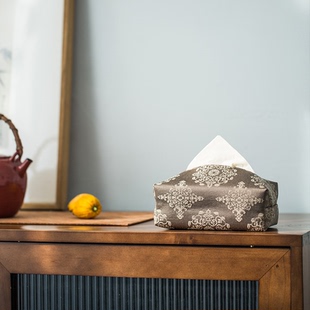 唐团花织锦抽纸盒 收纳 四色 中国传统纹样传统色 原创图案 茶配