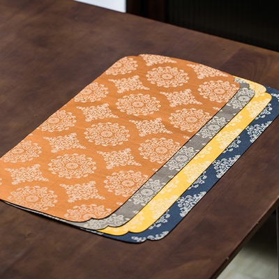唐团花茶席 50*23CM  织锦工艺   中国传统纹样 传统色 百搭利器