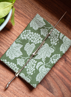 知舍原创葡萄纹全棉茶巾手帕 茶道茶配手工布艺中国色传纹样4色入