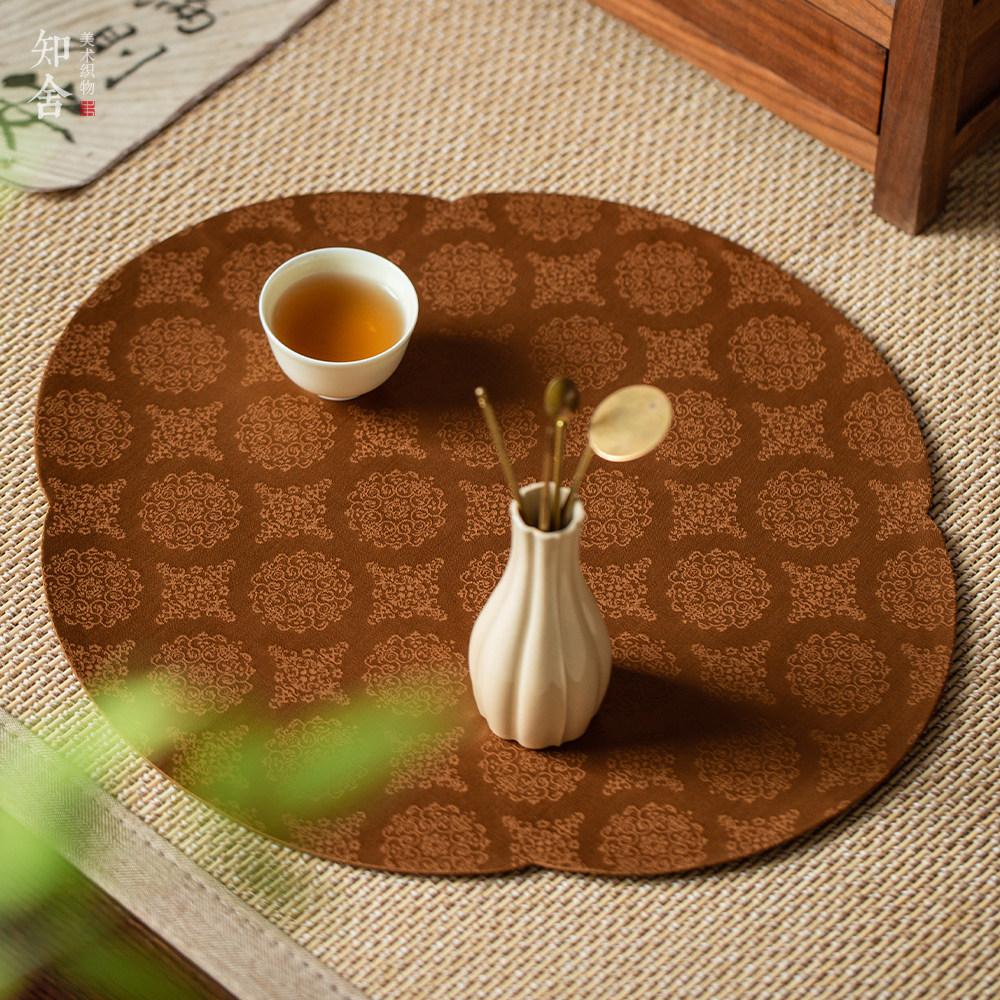 精梳全棉团花海棠茶席复古轻奢宫廷双面布艺干泡席景德镇知舍原创,居家布艺,茶席,淘宝优惠券,粉丝福利购,淘宝优惠卷