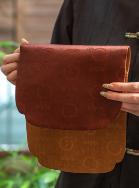 红云纱云间竹茶席礼盒中式手工复古双面干泡席茶垫壶承杯垫知舍