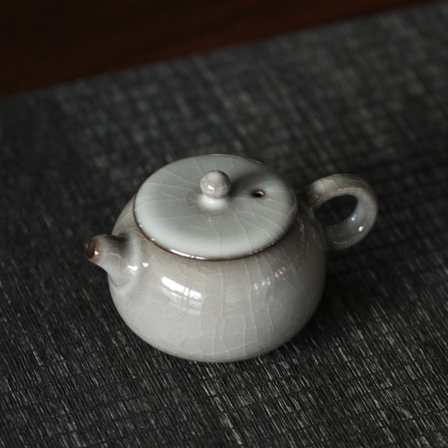 吴俊杰龙泉窑全手工氧化釉功夫茶具大容量高颜值侧把泡茶壶单壶