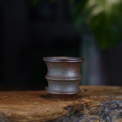 龙窑柴烧杯柴窑自然落灰主人杯陶瓷纯手工竹节杯孤品大容量茶空间