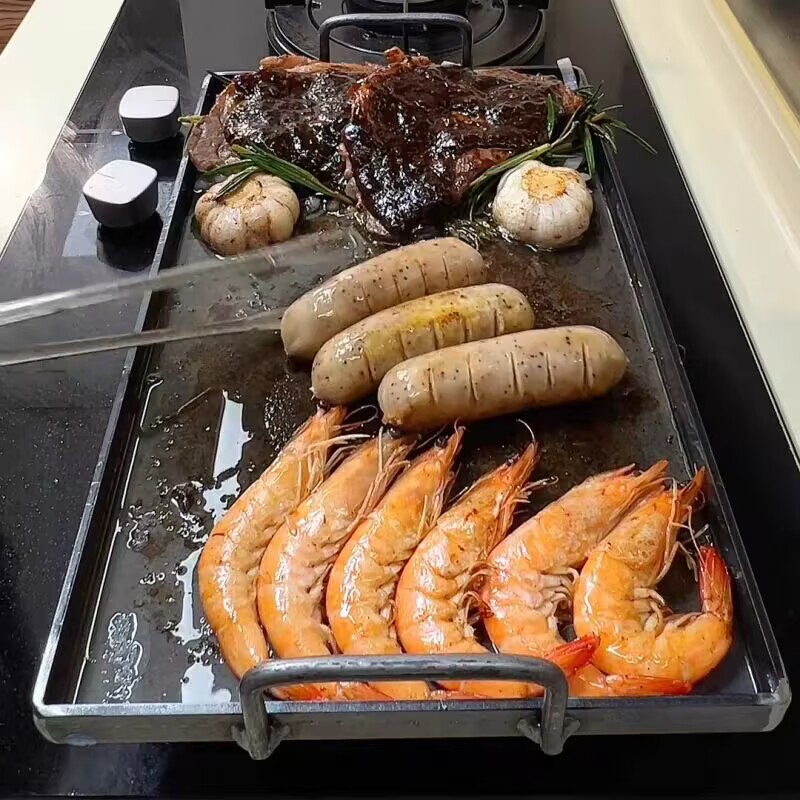 烤烤鱿鱼专用烤牛排炒饭方形锅