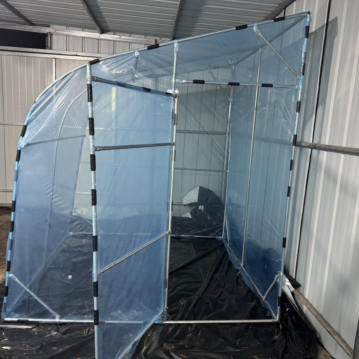 农村晒太阳温室大棚骨架阳台花棚晒太阳光小型靠墙保温棚暖房斜坡