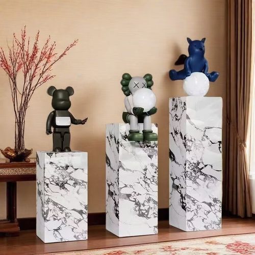 大理石底座室内摆台岩板摆台轻奢石墩工艺品大理石底座展示台立柱