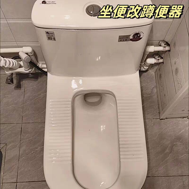一体带存水弯免挖坑蹲便器超薄免砌台蹲厕神器带水箱蹲坑明装坐便