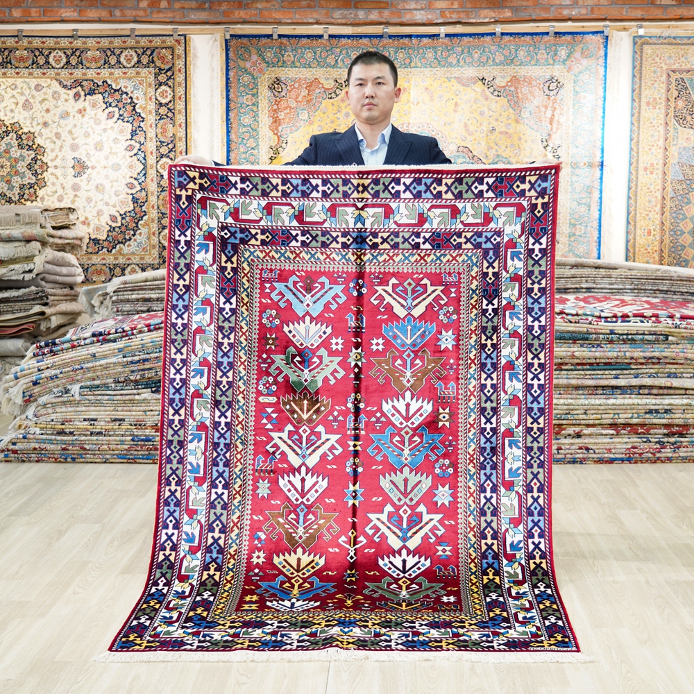 天匠美式复古客厅地毯真丝地毯手工地毯122x183cm