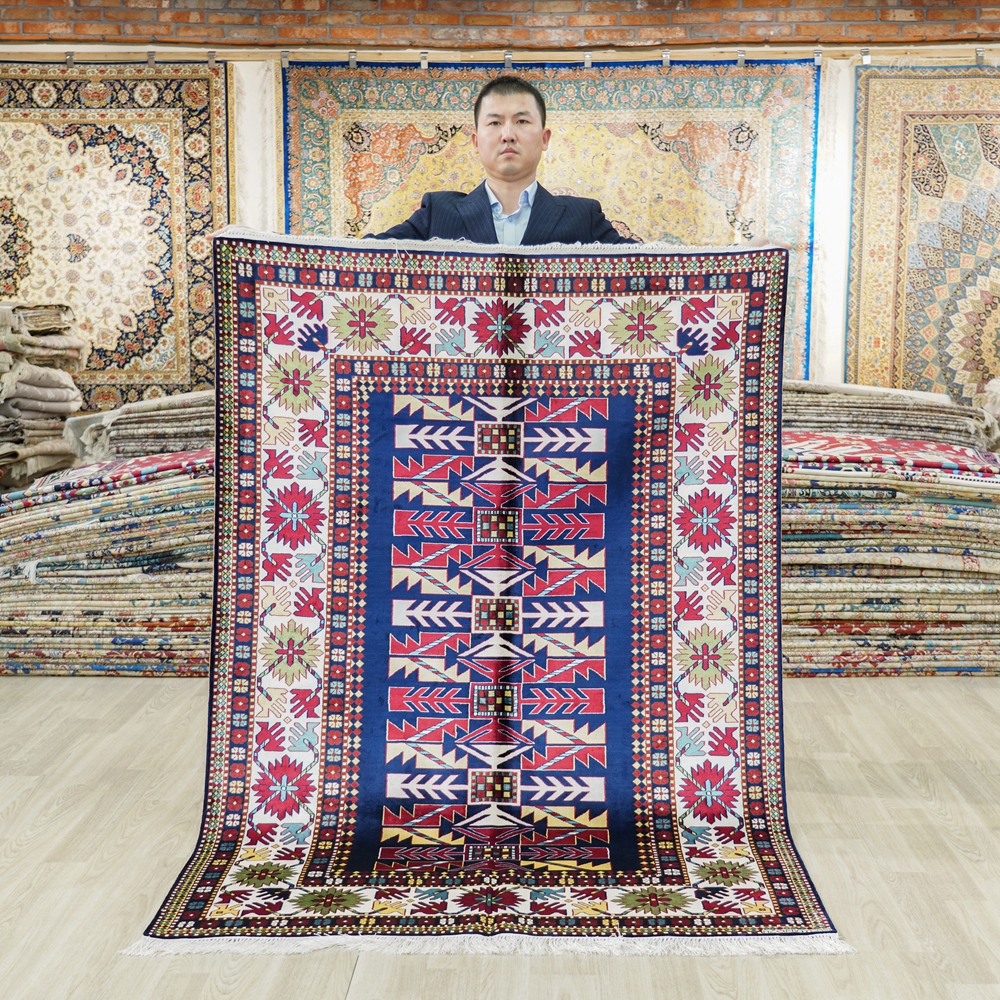 天匠美式复古客厅地毯别墅手工地毯卧室床边毯122x183cm