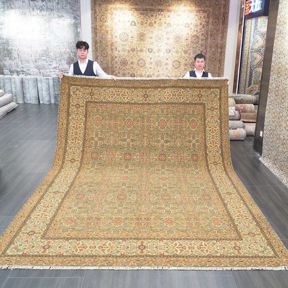 天匠羊毛地毯美式复古田园风手工地毯高端新疆地毯274x366cm
