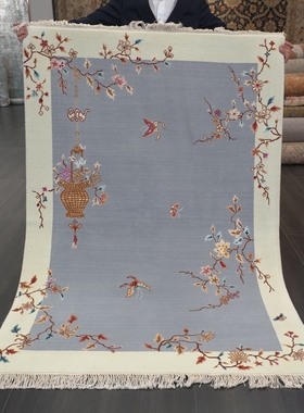 天匠手工羊毛地毯新中式装修羊毛毯别墅中国风手工地毯122x183cm