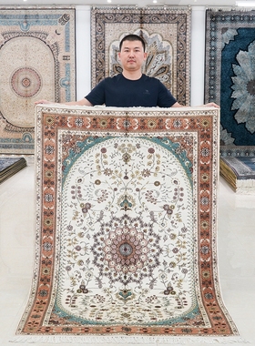 天匠手工地毯进口羊毛地毯手工打结编织122x183cm