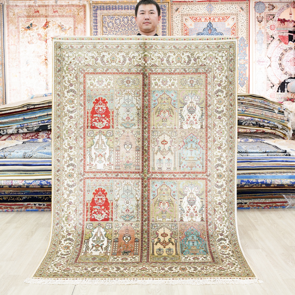天匠手工真丝地毯欧式美式波斯地毯别墅高端122x183cm