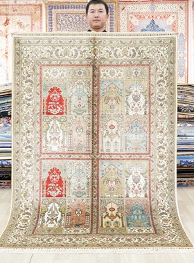 天匠手工真丝地毯欧式美式波斯地毯别墅高端122x183cm