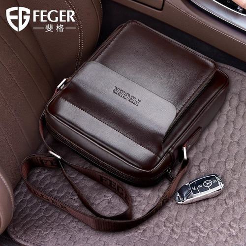 斐格单肩牛皮背包商务休闲男包