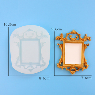 Silicone Baking Mold欧式复古镜框相框翻糖硅胶模具DIY烘培装饰