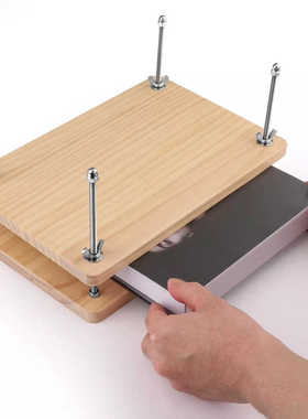 Wooden Book Press binding夹书器奶酪古籍修复缝线装订压花工具