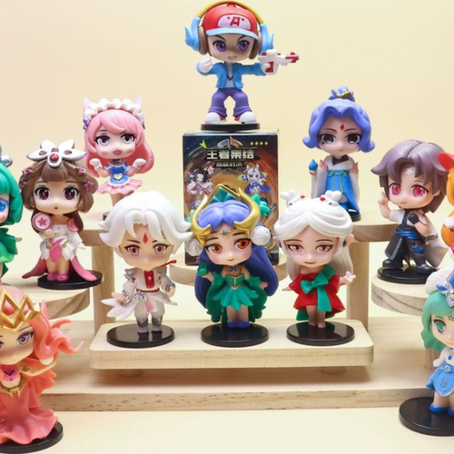 新款王者手办盲盒儿童玩具卡通模型摆件英雄拿五杀连胜