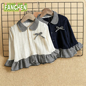 女孩娃娃衫 女宝超好看小衫 上衣早秋今年流行洋气衬衣 长袖 女童衬衫