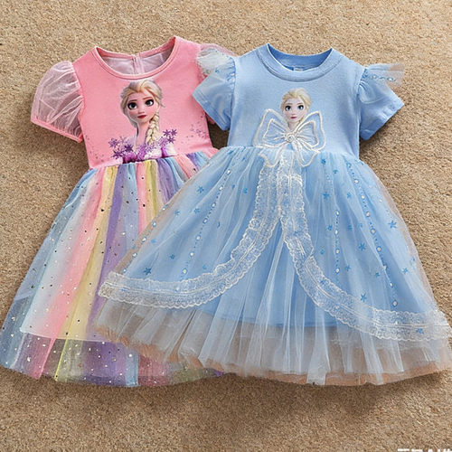 新品特价女童短袖公主风夏季蓬蓬