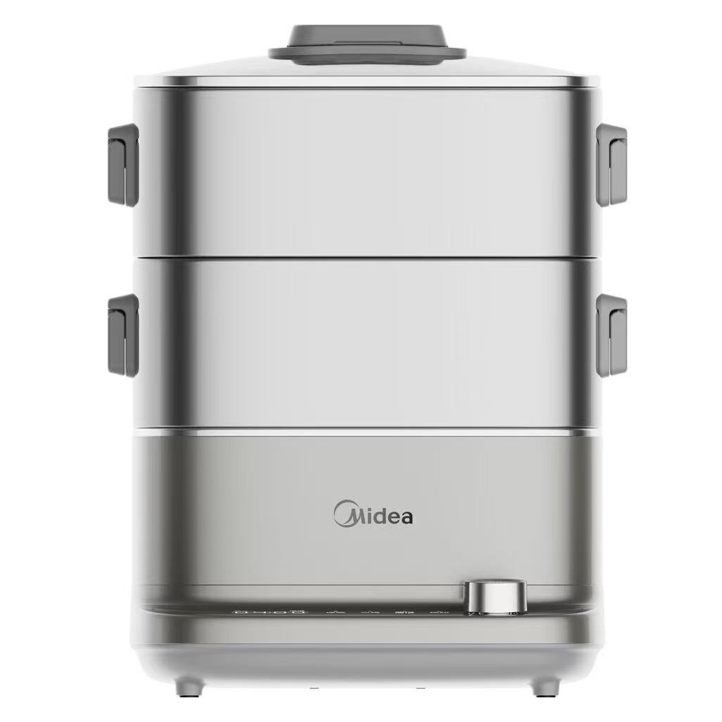 美的电蒸锅蒸煮一体分体式可拆洗3层大容量不锈钢蒸笼ZGC2323ZD88