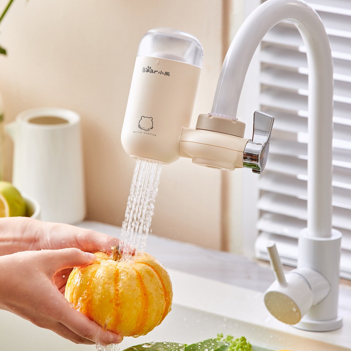 小熊水龙头净水器CX-E0028自来水净化过滤器厨房家用滤芯除氯滤水