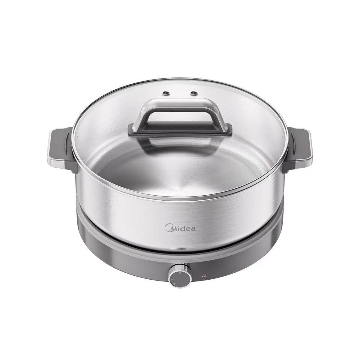 美的（Midea）全钢0涂层电火锅家用6.5L超薄火锅MC-HGS30G1