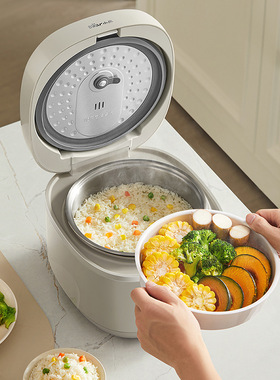 小熊电饭煲DFB-E30V5家用316L不锈钢0涂层内胆多功能电饭锅3L容量