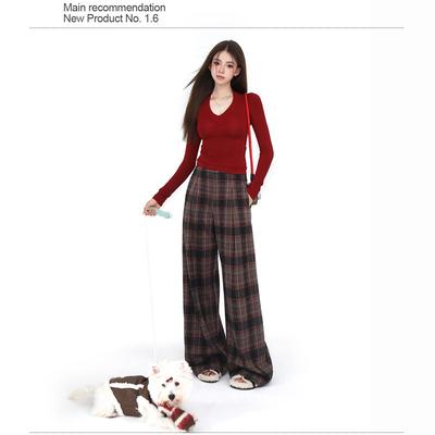 现货【又是圣诞又是新年】“490g过冬版”对格格子裤/red打底