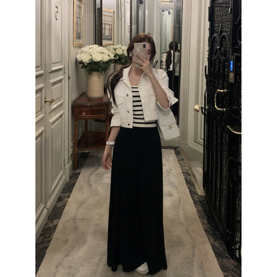 【夏令时系列】paris white  近期爱的“白丹宁”白巧条纹/遛弯裙