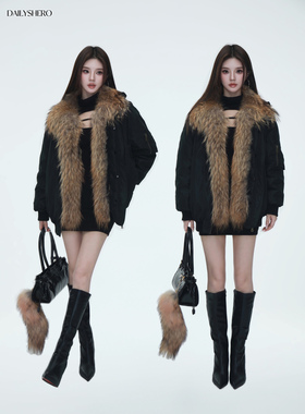 Dailyshero*瑞雪派克 90白鹅绒&“可拆卸”貉子毛阔版派克羽绒服