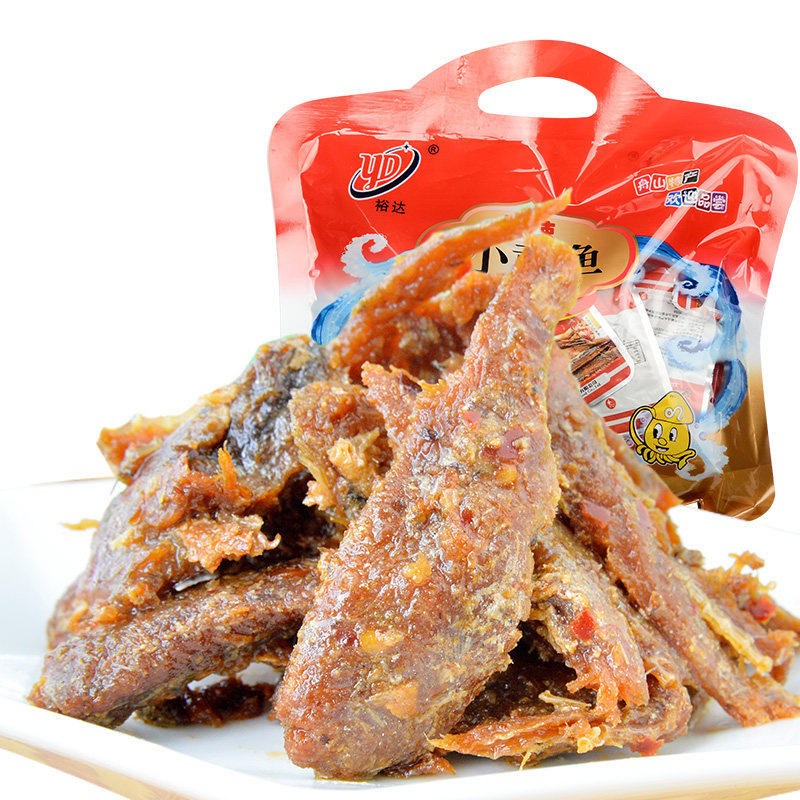 舟山特产即食零食 裕达香辣小黄鱼400g 香酥小黄鱼香烤大部包邮