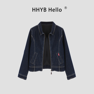HHYB别来无恙 2025新款美式做旧修身牛仔夹克外套复古短款H70022