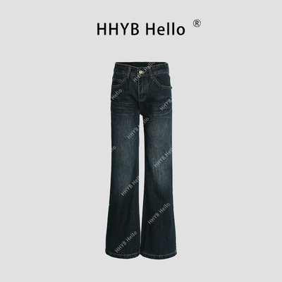 水洗微喇低腰牛仔裤Q254094