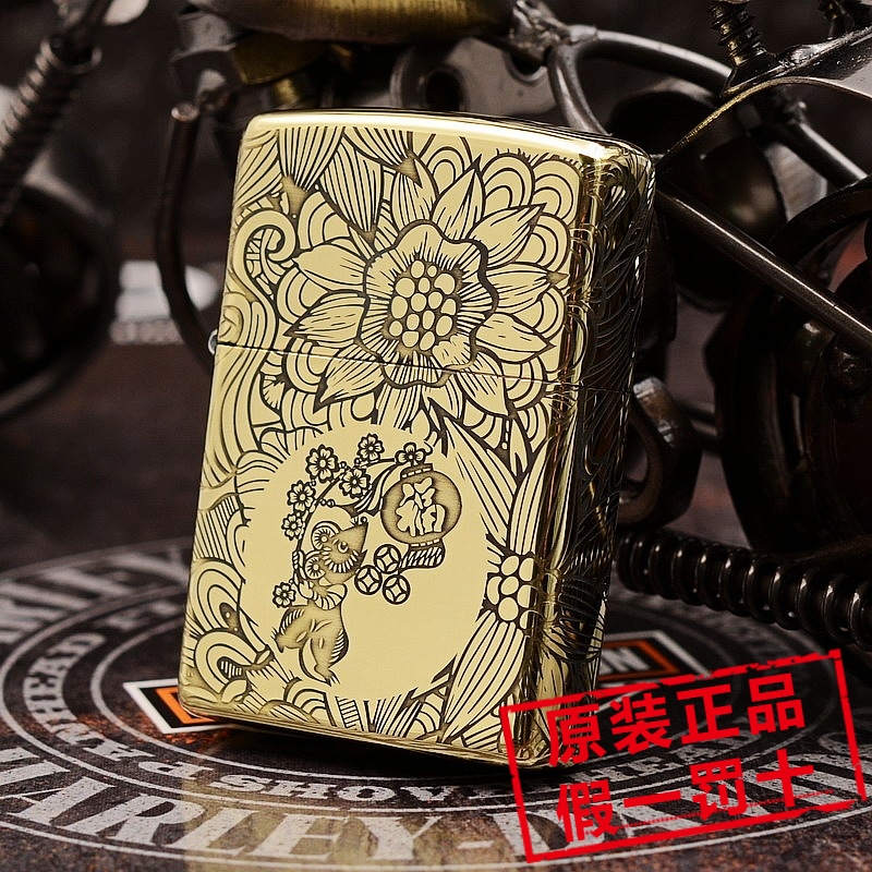正品ZIPPO打火机纯铜精雕十二生肖全系 狗猴虎鸡龙马牛蛇鼠兔羊猪