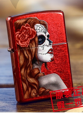 原装正品ZIPPO打火机 28830 红光漆魅影脸谱 墨西哥女郎 带防伪码